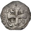 Image 2 : COLOMBIA, Cartagena, "imitation cob" 4 reales, "888" date (1814), extremely rare, NGC AU 55, finest 