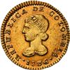 Image 1 : COLOMBIA, Popayán, gold 1 escudo, 1836/4 RU, rare, NGC MS 61, ex-JEAS.