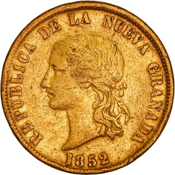 COLOMBIA, Bogotá, gold (16 pesos), 1852, rare, ex-JEAS.
