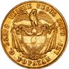 Image 2 : COLOMBIA, Popayán, gold 20 pesos, 1868, ex-JEAS.