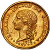 Image 1 : COLOMBIA, Popayán, gold 20 pesos, 1874/3, ex-JEAS.