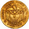 Image 2 : COLOMBIA, Popayán, gold 20 pesos, 1875, ex-JEAS.
