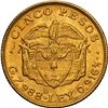 Image 2 : COLOMBIA, Bogotá, gold 5 pesos, 1924, mintmark B to left, NGC MS 63, ex-JEAS.