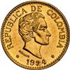 Image 1 : COLOMBIA, Medellín, gold 5 pesos, 1924, normal date, NGC MS 62, ex-JEAS.