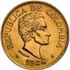 Image 1 : COLOMBIA, Medellín, gold 5 pesos, 1925, 5 in date with die-crack, NGC MS 63, ex-JEAS.