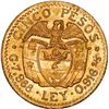 Image 2 : COLOMBIA, Medellín, gold 5 pesos, 1926, 2/2 in date, NGC MS 64, ex-JEAS.