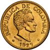 Image 1 : COLOMBIA, Medellín, gold 5 pesos, 1927, NGC MS 63+, ex-JEAS.