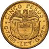 Image 2 : COLOMBIA, Medellín, gold 5 pesos, 1927, NGC MS 63+, ex-JEAS.