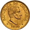 Image 1 : COLOMBIA, Medellín, gold 5 pesos, 1930, NGC MS 64, ex-JEAS.