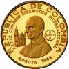 Image 1 : COLOMBIA, gilt brass uniface obverse of 1500 pesos, 1968, International Eucharistic Congress, PCGS S