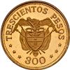 Image 1 : COLOMBIA, gilt brass proof uniface reverse of 300 pesos, (1968), Eucharistic Congress, NGC PF 65 Ult