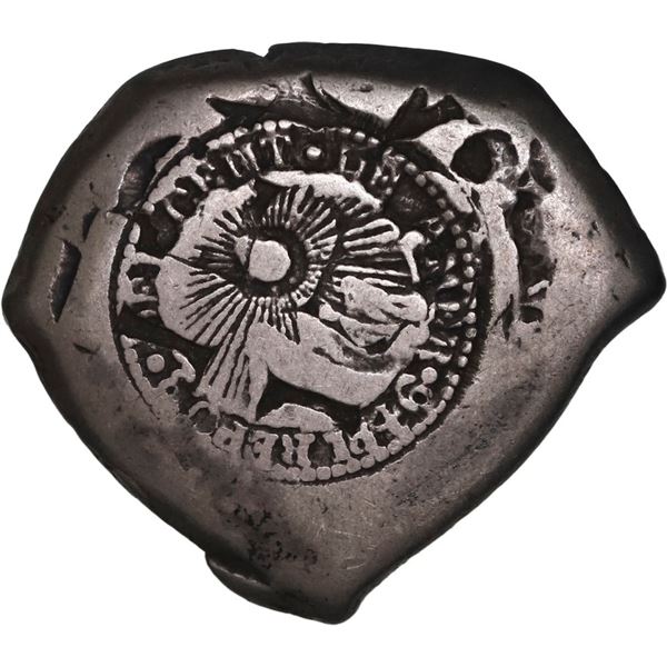 COSTA RICA, 2 reales, 1846 JB counterstamp (Type V) on a Potosi, Bolivia, cob 2 reales, Charles III,