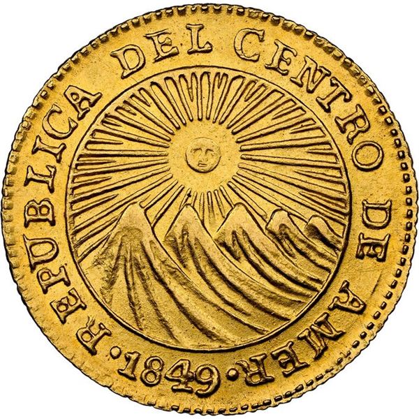 COSTA RICA (Central American Republic), San José, gold 1 escudo, 1849 JB, NGC AU 58.