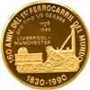 Image 1 : CUBA, Havana mint, gold proof piefort 50 pesos, 1989, First Train in England 160th Anniversary, NGC 
