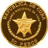 Image 2 : CUBA, Havana mint, gold proof piefort 50 pesos, 1989, First Train in England 160th Anniversary, NGC 