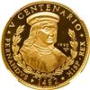 Image 1 : CUBA, Havana mint, gold proof 50 pesos, 1990, King Ferdinand New World 500th Anniversary, plain arms