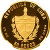Image 2 : CUBA, Havana mint, gold proof 50 pesos, 1990, XI Panamerican Games Baseball, plain arms, NGC PF 69 U