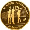 Image 1 : CUBA, Havana mint, gold proof 50 pesos, 1990, XI Panamerican Games Volleyball, plain arms, NGC PF 70