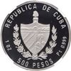 Image 2 : CUBA, Havana mint, platinum proof 500 pesos, 1993, Fidel Castro 40th Anniversary of Moncada, striped
