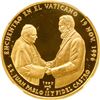 Image 1 : CUBA, Havana mint, gold proof 100 pesos, 1997, Castro and Pope John Paul II, striped arms, NGC PF 66
