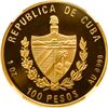 Image 2 : CUBA, Havana mint, gold proof 100 pesos, 1997, Castro and Pope John Paul II, striped arms, NGC PF 66