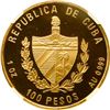Image 2 : CUBA, Havana mint, gold proof 100 pesos, 1998, Visit of Pope John Paul II to Cuba, striped arms, NGC