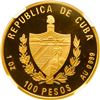 Image 2 : CUBA, Havana mint, gold proof 100 pesos, 1999, Revolution 40th Anniversary, striped arms, NGC PF 67 