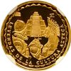 Image 1 : CUBA, Havana mint, gold proof 5 pesos, 2005, Cortés, Montezuma, and Aztec Pyramid, striped arms, NGC