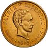 Image 1 : CUBA, struck at the Philadelphia mint, gold 20 pesos, 1915, NGC AU 58.
