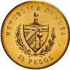 Image 2 : CUBA, gold 25 pesos, 1988, José Martí, NGC MS 68.