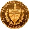 Image 2 : CUBA, Havana mint, gold proof 100 pesos, 1990, Christopher Columbus New World 500th Anniversary, NGC