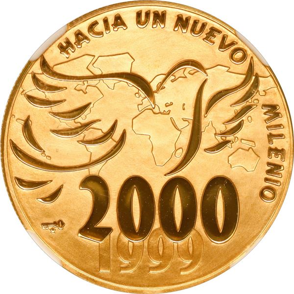 CUBA, Havana mint, gold proof 50 pesos, 2000, Towards a New Millennium, NGC PF 68 Ultra Cameo.