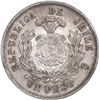 Image 2 : GUATEMALA, Guatemala City, 1 peso, "½ real" counterstamp of 1894 on a Santiago, Chile, 1 peso, 1877,