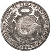 Image 2 : GUATEMALA, Guatemala City, 1 peso, "½ real" counterstamp of 1894 on a Lima, Peru, 1 sol, 1894 TF, NG