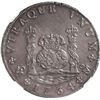 Image 1 : MEXICO, Mexico City, pillar 8 reales, Philip V, 1734 MF, inverted V for A in VTRAQUE, extremely rare