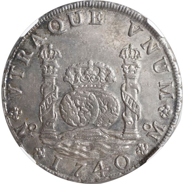 MEXICO, Mexico City, pillar 8 reales, Philip V, 1740 MF, NGC MS 62.