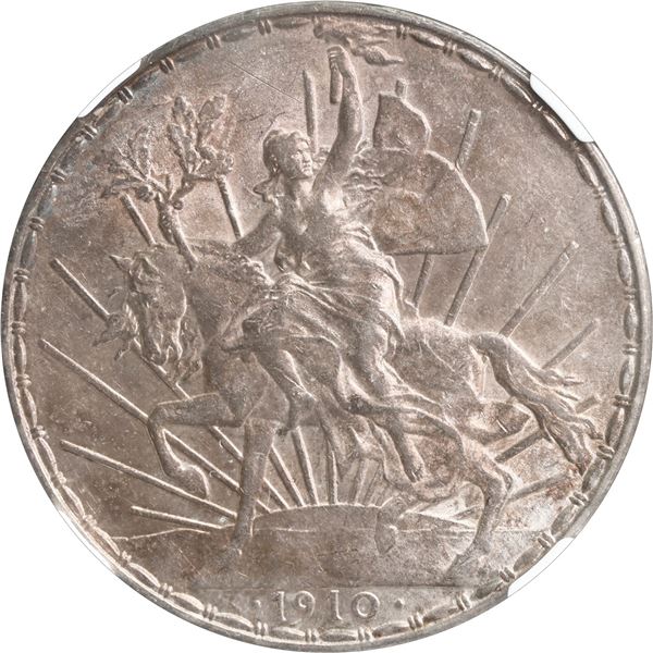 MEXICO, Mexico City, "caballito" peso, 1910, NGC AU 58.