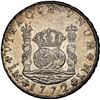 Image 1 : PERU, Lima, pillar 8 reales, Charles III, 1772 JM, dot over left mintmark only, NGC MS 60.