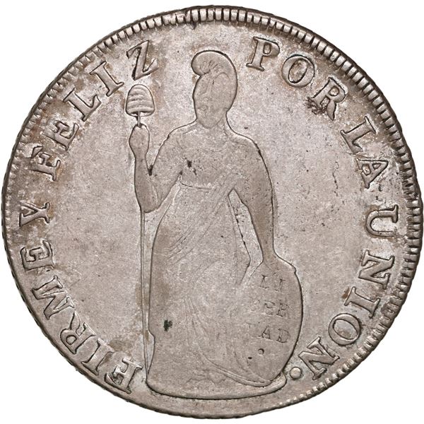 PERU, Arequipa, 4 reales, 1839 MV, medal axis, ex-O'Brien.