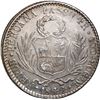 Image 2 : PERU, Pasco, 4 reales, 1844 M, mintmark PASCO, with fineness and REPUB, NGC AU details / cleaned, ex