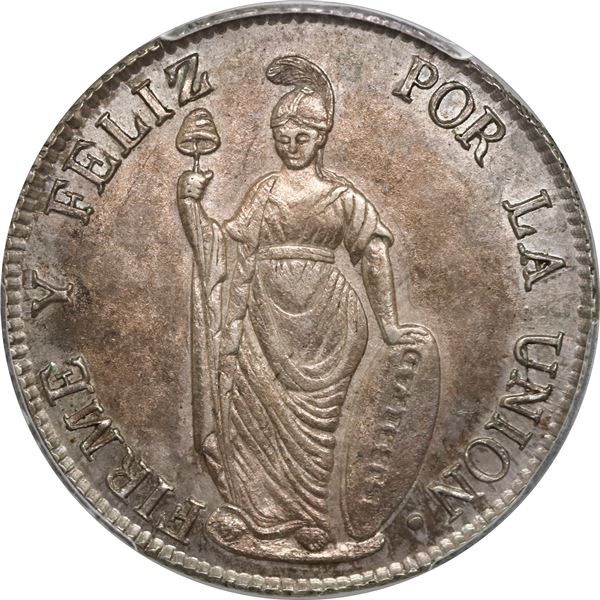 PERU, Lima, 4 reales, 1850 MB, PCGS AU58, ex-O'Brien.
