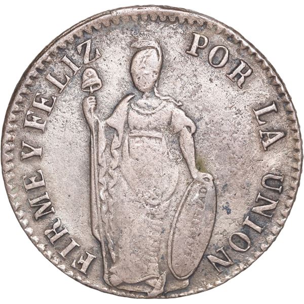 PERU, Pasco, 4 reales, 1856, assayer Z-in-circle, rare, ex-Flatt Plate, ex-Sellschopp, ex-O'Brien.