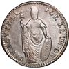 Image 1 : PERU, Pasco, 4 reales, 1857, assayer Z-in-circle, with fleur-de-lis, no dot below s in Gs, NGC AU de