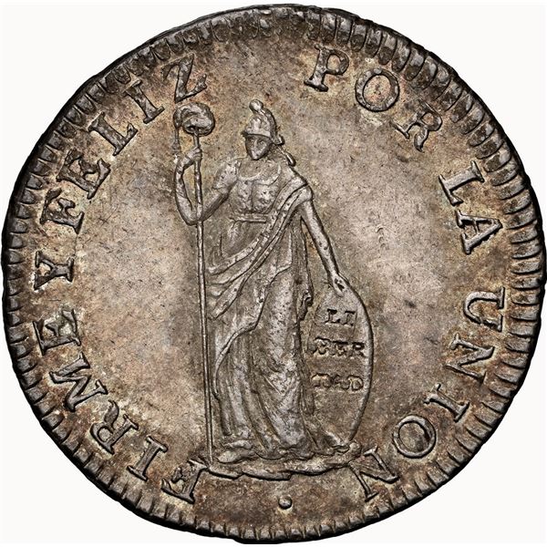 PERU, Lima, 2 reales, 1825 JM, NGC MS 63, "top pop", ex-Carter, ex-O'Brien.