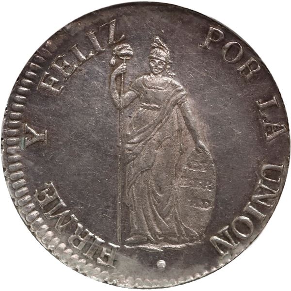 PERU, Lima, 2 reales, 1845 MB, NGC MS 61, finest and only example in NGC census, ex-Whittier, ex-O'B