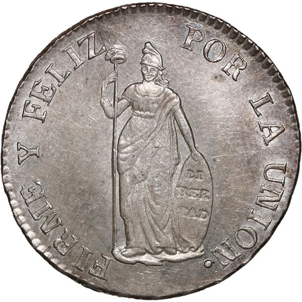 PERU, Lima, 2 reales, 1851 MB, NGC UNC details / obv cleaned, ex-O'Brien.