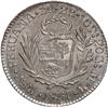 Image 2 : PERU, Lima, 2 reales, 1851 MB, NGC UNC details / obv cleaned, ex-O'Brien.