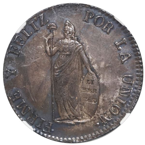 PERU, Lima, 2 reales, 1854 MB, NGC MS 61, ex-O'Brien.