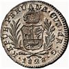 Image 2 : PERU, Cuzco, 1 real, 1828 G, NGC MS 62, finest and only example in NGC census, ex-O'Brien.
