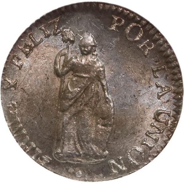 PERU, Lima, ½ real, 1849 MB, NGC MS 65, ex-Whittier, ex-O'Brien.